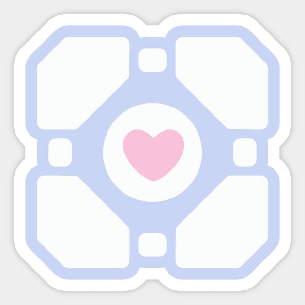 Companion Cube Weighted Companion Cube Sticker TeePublic